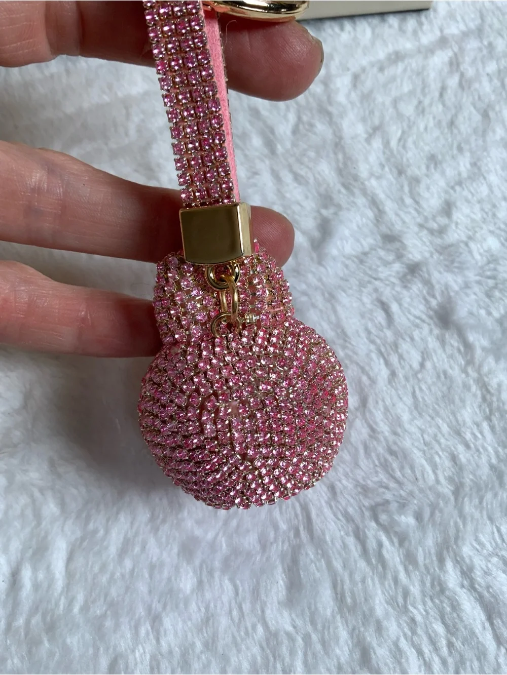 Pink Crystal Bunny Key & Card Holder Charm